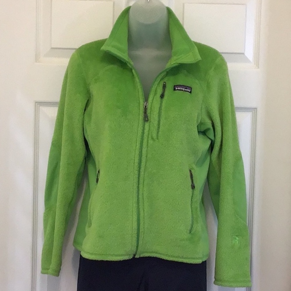 Patagonia R2 Alpine Climbing Full Zip Fuzzy Jacket Neon Green Small